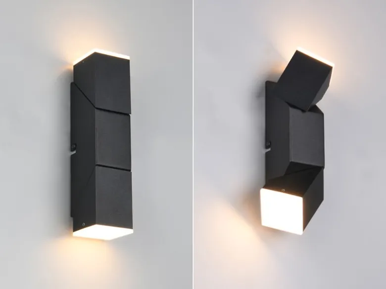 LED Wandleuchte RAGLAN für innen schwenkbar Schwarz, Höhe 17cm