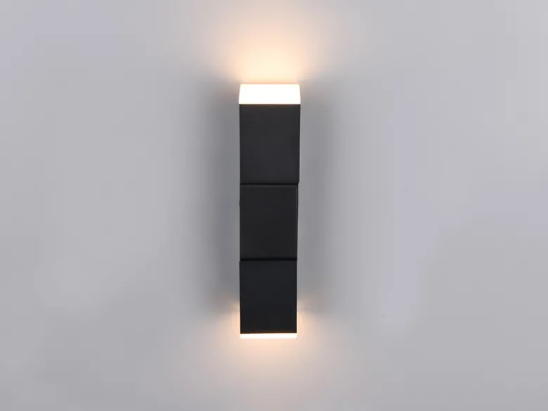 LED Wandleuchte RAGLAN für innen schwenkbar Schwarz, Höhe 17cm