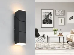 LED Wandleuchte RAGLAN für innen schwenkbar Schwarz, Höhe 17cm