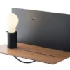 LED Wandleuchte Schwarz mit USB Ladefunktion & Ablage - Glühbirne verstellbar