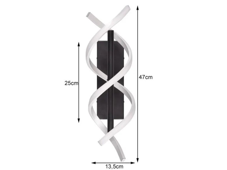 LED Wandleuchte SEQUENCE dimmbar Lichtfarbe einstellbar Silber 47cm