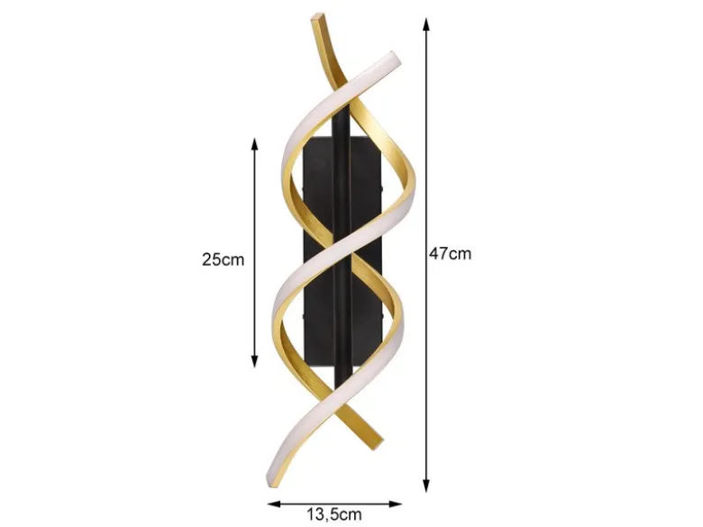 LED Wandleuchte SEQUENCE dimmbar Lichtfarbe einstellbar Messing, Breite 47cm