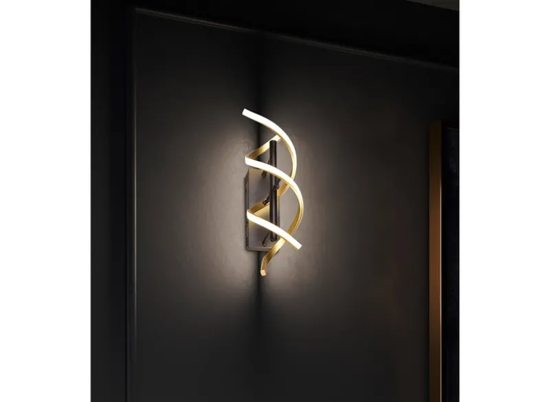 LED Wandleuchte SEQUENCE dimmbar Lichtfarbe einstellbar Messing, Breite 47cm