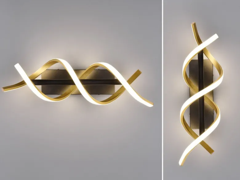 LED Wandleuchte SEQUENCE dimmbar Lichtfarbe einstellbar Messing, Breite 47cm