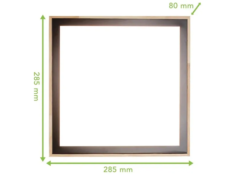 LED Wandleuchte SOLSTAR für Wand & Decke Holzdesign, Quadrat 28x28cm