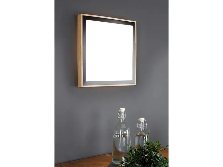 LED Wandleuchte SOLSTAR für Wand & Decke Holzdesign, Quadrat 28x28cm