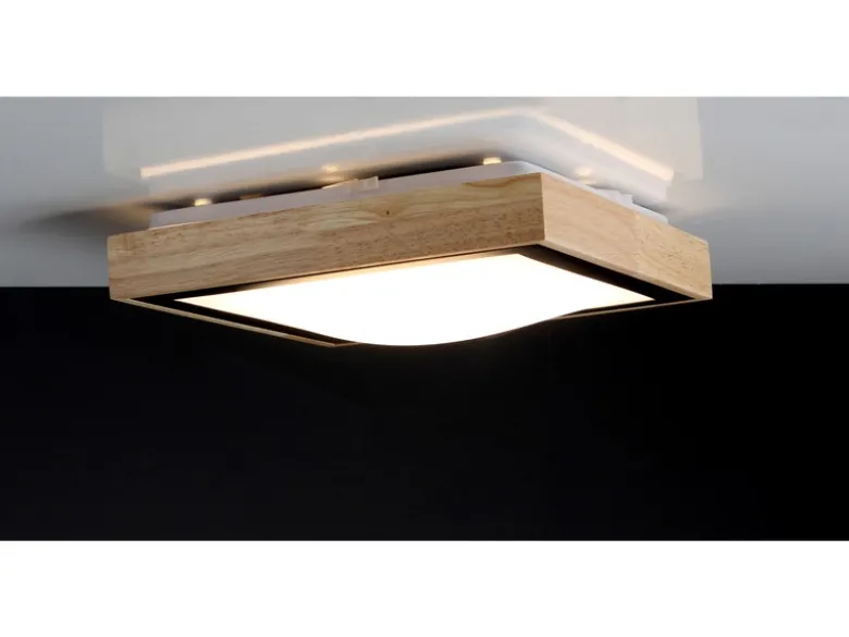 LED Wandleuchte SOLSTAR für Wand & Decke Holzdesign, Quadrat 28x28cm