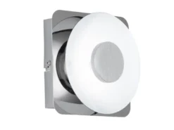LED Wandleuchte SPACE Silber Chrom mit Glas, Höhe 14cm