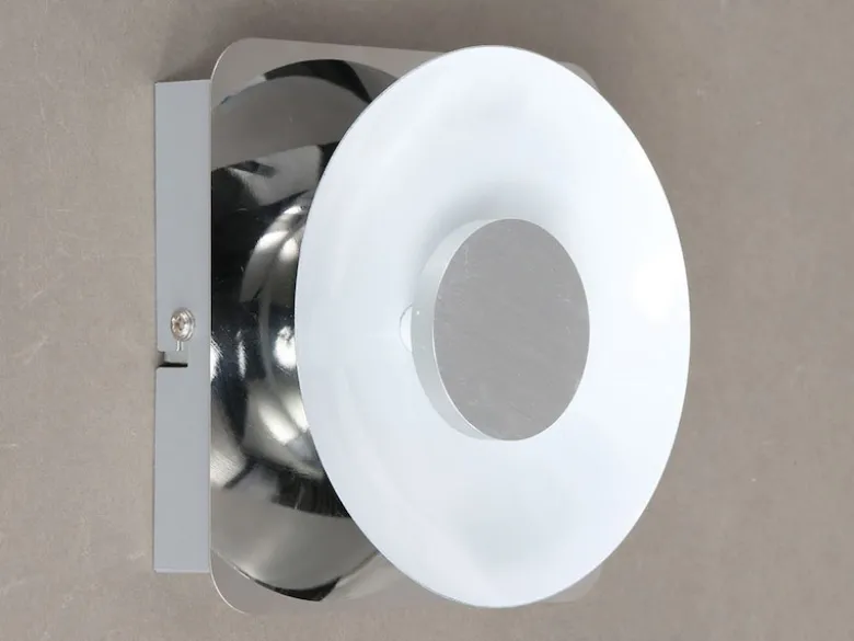 LED Wandleuchte SPACE Silber Chrom mit Glas, Höhe 14cm