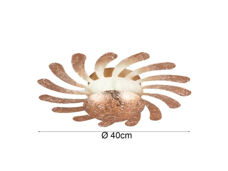 LED Wandleuchte SUN, Metall Gold foliert, indirekte Beleuchtung Ø 40cm