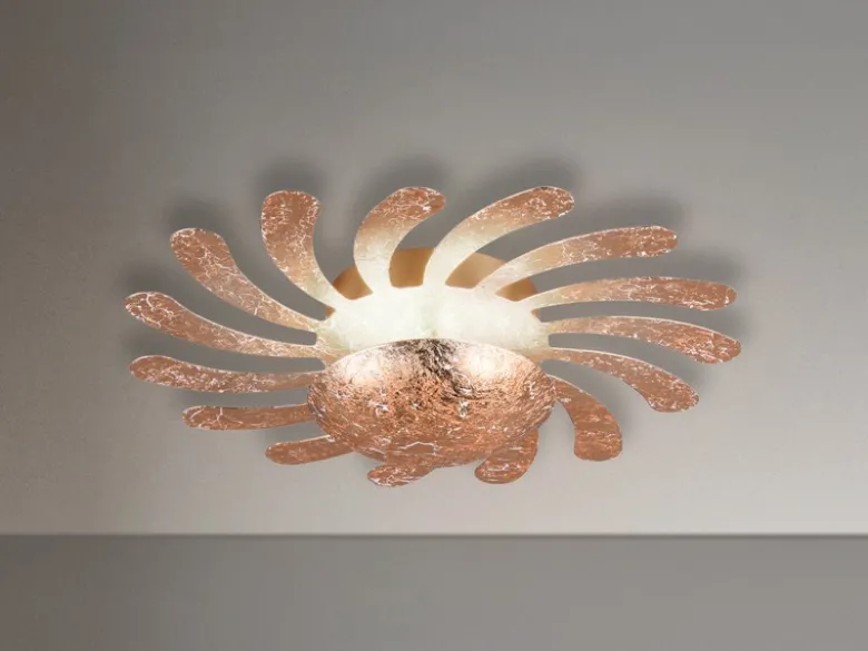 LED Wandleuchte SUN, Metall Gold foliert, indirekte Beleuchtung Ø 40cm