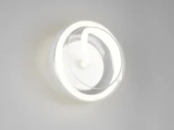 LED Wandleuchte TARSIA dimmbar aus Metall in Weiß & Glas, rund Ø 21,5cm