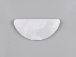 LED Wandleuchte UMBRIA extra flach, Weiß marmoriert, halbrund, Breite 25,5cm