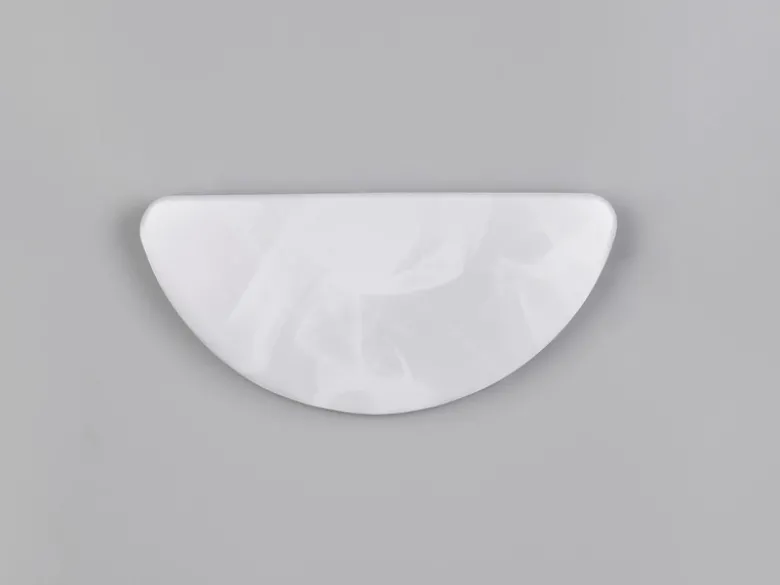 LED Wandleuchte UMBRIA extra flach, Weiß marmoriert, halbrund, Breite 25,5cm