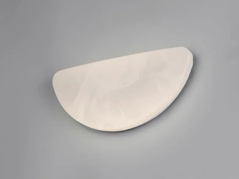LED Wandleuchte UMBRIA extra flach, Weiß marmoriert, halbrund, Breite 25,5cm
