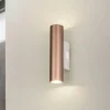 LED Wandleuchte Up and Down Coffee / Grau mit Schalter, Höhe 18cm