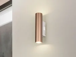 LED Wandleuchte Up and Down Coffee / Grau mit Schalter, Höhe 18cm
