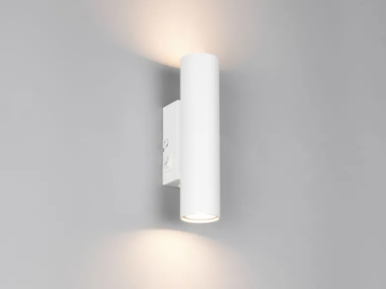 LED Wandleuchte Up and Down Weiß mit Schalter, Höhe 18cm