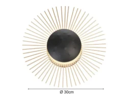 LED Wandleuchte VARRAS Schwarz / Gold, Ø 30cm