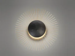 LED Wandleuchte VARRAS Schwarz / Gold, Ø 30cm