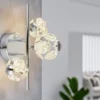 LED Wandleuchte VIRINA Silber Chrom mit Glaskugeln aus K9 Kristallen, Höhe 41cm
