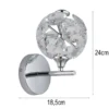 LED Wandleuchte VIRINA Silber Chrom mit Glaskugel aus K9 Kristallen, Höhe 24cm