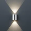 LED-Wandleuchte WALES mit Up & Down Effekt, Silber matt, Höhe 9cm
