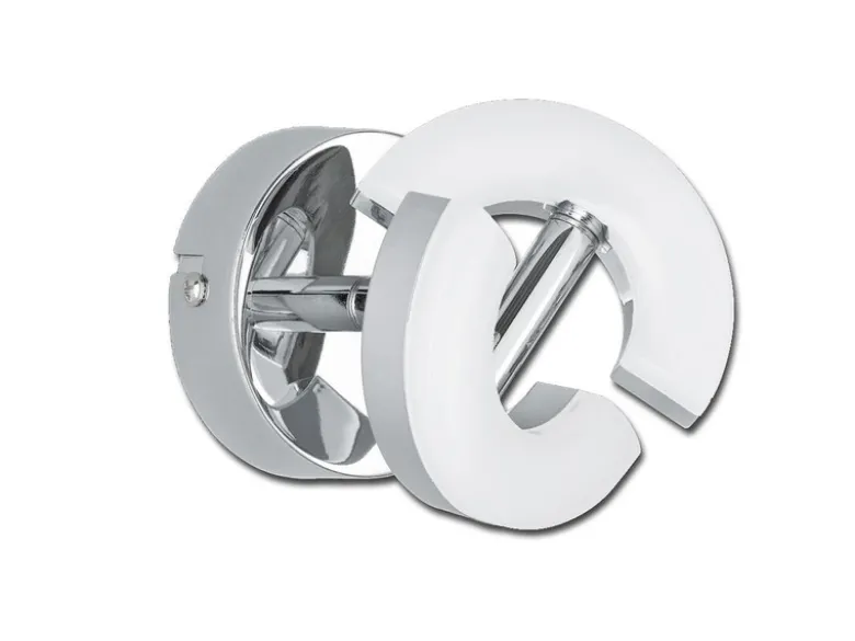 LED Wandspot DONUT Chrom, Spot drehbar, Breite 9cm
