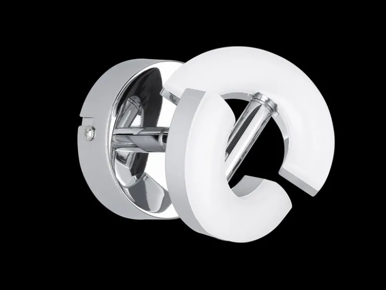 LED Wandspot DONUT Chrom, Spot drehbar, Breite 9cm