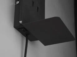 LED Wandspot ELEMENT Schwarz mit Schalter, Stecker & USB, Breite 16cm