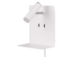 LED Wandspot ELEMENT Weiß mit Schalter, Stecker, USB Ladefunktion, Breite 16cm