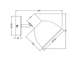 LED Wandstrahler aus Metall in Schwarz/Gold & Holzoptik, Höhe 19cm