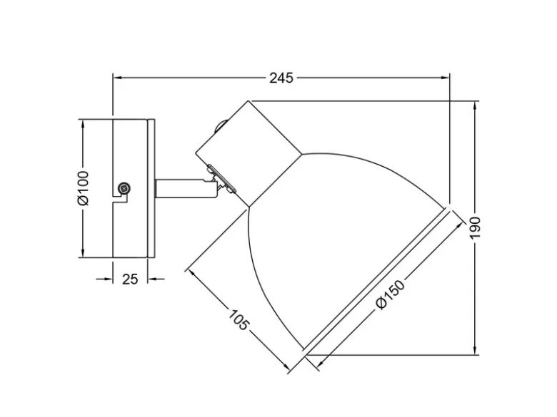 LED Wandstrahler aus Metall in Schwarz/Gold & Holzoptik, Höhe 19cm