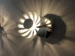 LED Wandstrahler BLOOM, Metall in Blattsilber, Breite 10cm