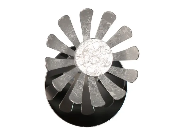 LED Wandstrahler BLOOM, Metall in Blattsilber, Breite 10cm