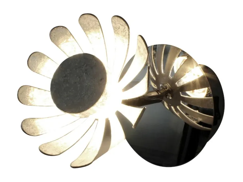 LED Wandstrahler BLOOM, Metall in Blattsilber, Breite 10cm