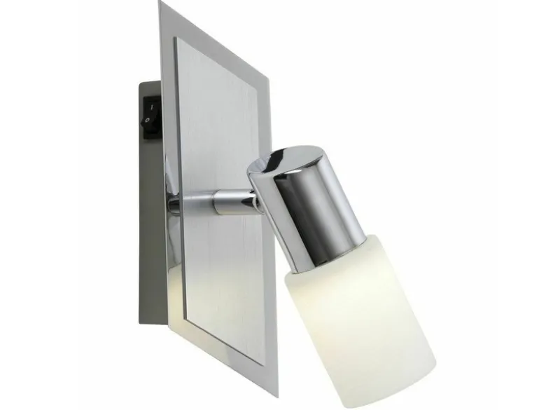 LED Wandstrahler CLAPTON mit Schalter und Glasschirm, Breite 7cm