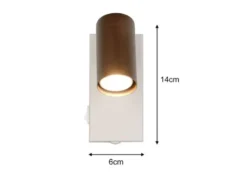 LED Wandstrahler Coffee / Grau mit Schalter, Breite 6cm