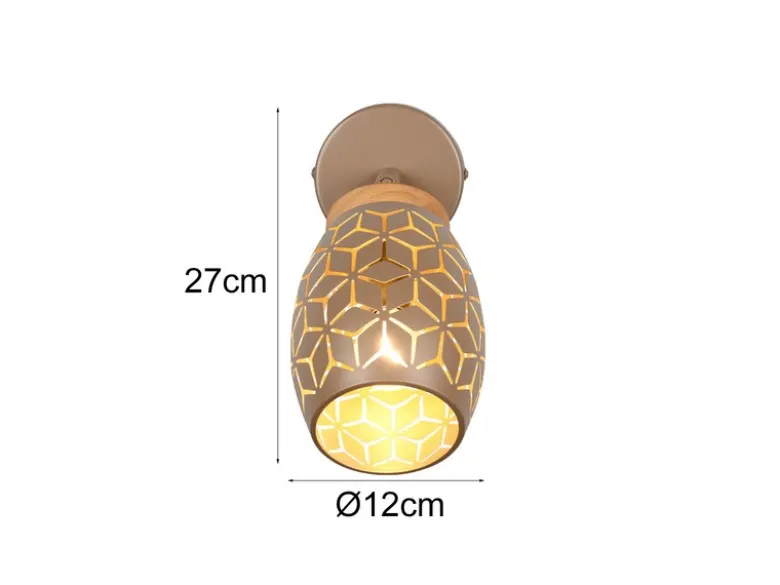 LED Wandstrahler Coffee mit Schalter & Stanzmuster, Breite 12cm