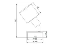 LED Wandstrahler & Deckenstrahler Hellgrau mit Holz, Breite 9cm