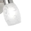 LED Wandstrahler dimmbar, Silber matt mit Dekorglas satiniert, Breite 8cm
