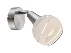 LED Wandstrahler ELLIOTT mit Glasschirm satiniert, Breite 9,7cm