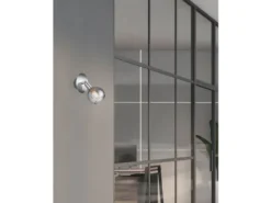 LED Wandstrahler 1-flammig Chrom mit Rauchglas, Breite 9cm