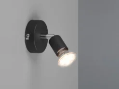 LED Wandstrahler 1 flammig Metall Schwarz, Breite 8cm
