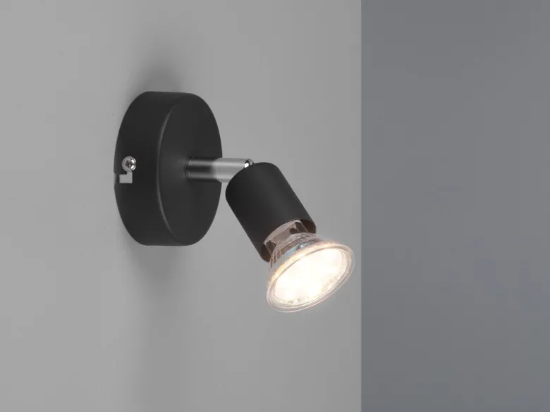 LED Wandstrahler 1 flammig Metall Schwarz, Breite 8cm
