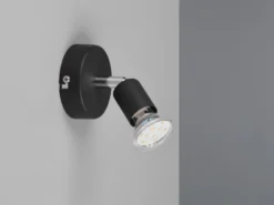LED Wandstrahler 1 flammig Metall Schwarz, Breite 8cm