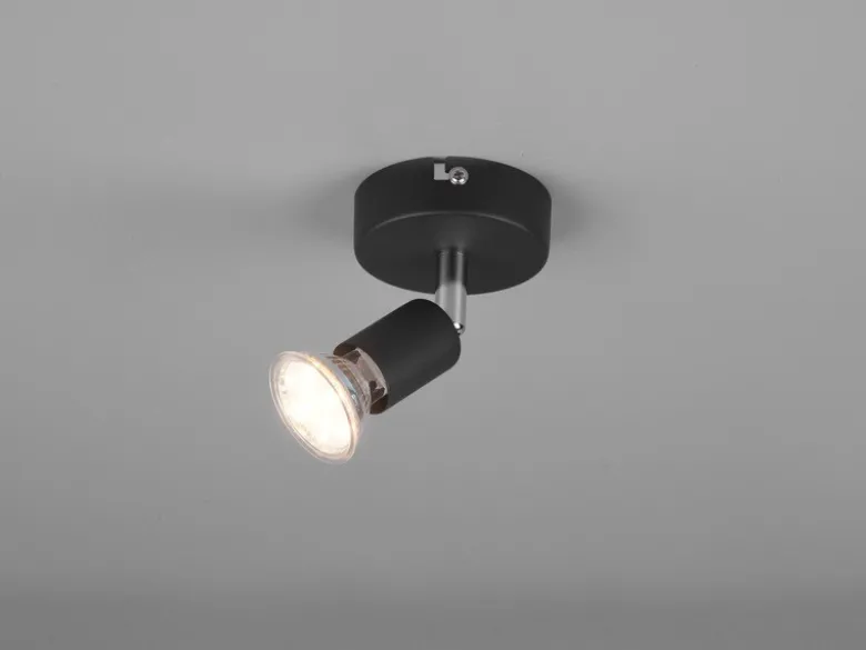 LED Wandstrahler 1 flammig Metall Schwarz, Breite 8cm