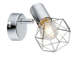 LED Wandstrahler Gitter Silber Chrom Industrial, Breite 10cm