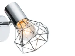 LED Wandstrahler Gitter Silber Chrom Industrial, Breite 10cm