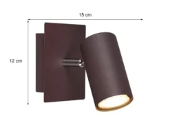 LED Wandstrahler Metall Rost mit schwenkbarem Spot, Breite 12cm